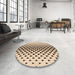 Round Patterned Sienna Brown Rug in a Office, pat3799org