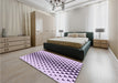 Patterned Bright Grape Purple Rug in a Bedroom, pat3799pur