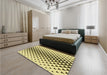 Patterned Oak Brown Rug in a Bedroom, pat3799yw