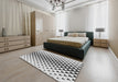 Patterned Gray Novelty Rug in a Bedroom, pat3799