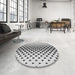 Round Patterned Gray Novelty Rug in a Office, pat3799