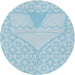 Sideview of Patterned Blue Novelty Rug, pat37