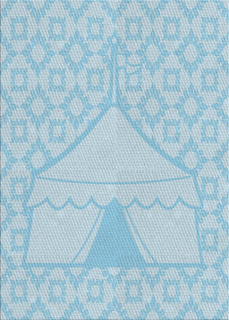 Patterned Blue Novelty Rug, pat37