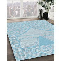 Patterned Blue Novelty Rug, pat37