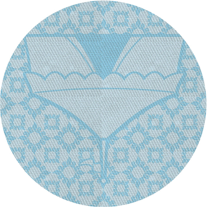 Square Machine Washable Transitional Blue Rug, wshpat37