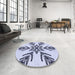 Patterned Lavender Blue Rug in a Kitchen, pat38blu