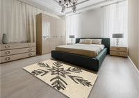 Patterned Wheat Beige Rug, pat38brn