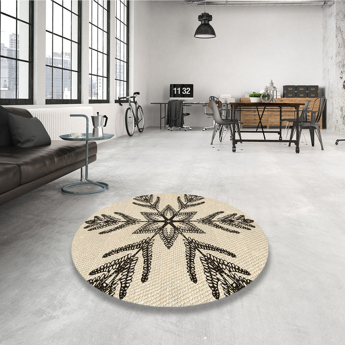 Patterned Wheat Beige Rug in a Kitchen, pat38brn