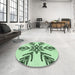 Patterned Mint Green Rug in a Kitchen, pat38grn