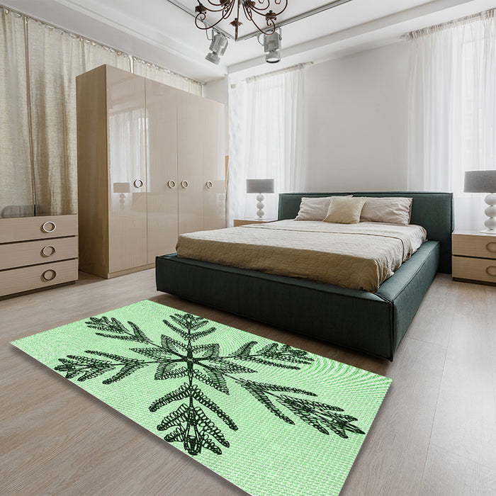 Patterned Mint Green Rug in Family Room, pat38grn