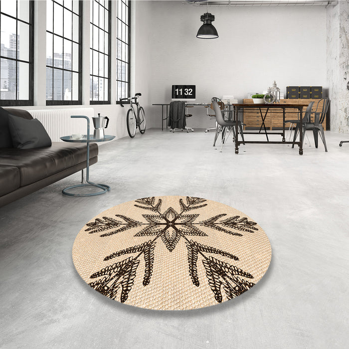 Patterned Light Brown Rug in a Kitchen, pat38org