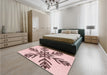 Machine Washable Transitional Light Rose Pink Rug in a Family Room, wshpat38rd