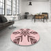 Patterned Light Rose Pink Rug in a Kitchen, pat38rd