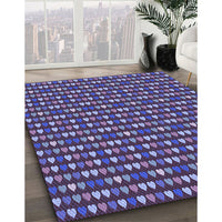 Patterned Medium Slate Blue Rug, pat380blu