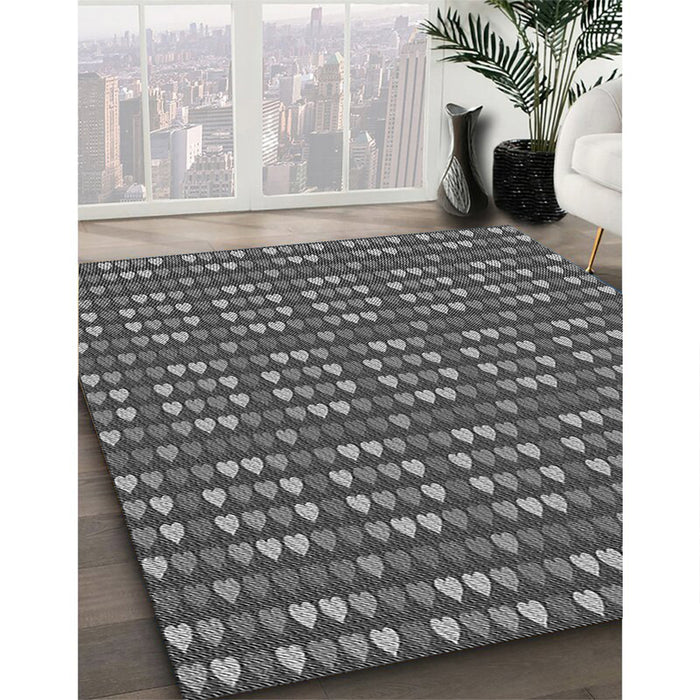 Patterned Gunmetal Gray Rug in Family Room, pat380gry