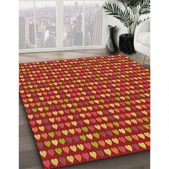 Machine Washable Transitional Orange Rug in a Family Room, wshpat380org