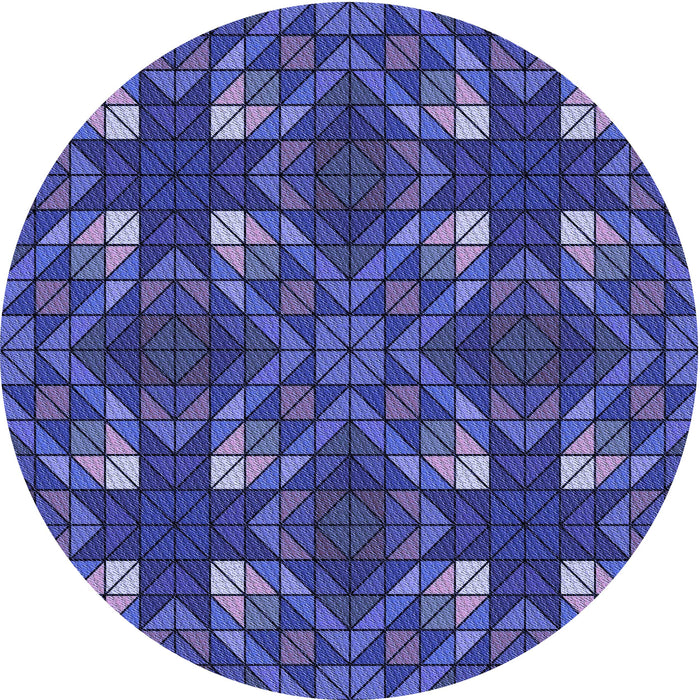 Square Patterned Light Slate Blue Rug, pat3800blu