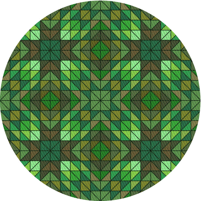 Square Machine Washable Transitional Dark Forest Green Rug in a Living Room, wshpat3800grn