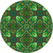 Square Patterned Dark Forest Green Rug, pat3800grn