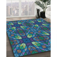 Patterned Blue Rug, pat3800lblu