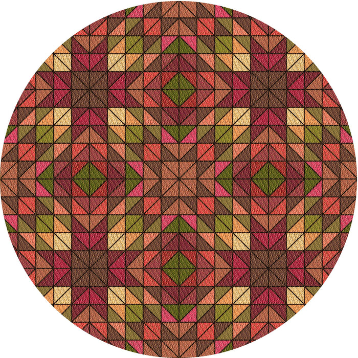 Square Patterned Red Rug, pat3800org