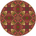 Square Patterned Red Rug, pat3800org