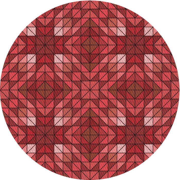 Square Patterned Red Rug, pat3800rd