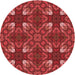 Square Patterned Red Rug, pat3800rd