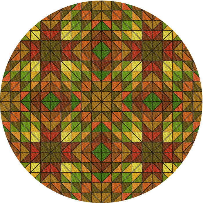 Square Machine Washable Transitional Saffron Red Rug in a Living Room, wshpat3800yw