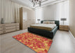 Patterned Orange Rug in a Bedroom, pat3803brn