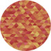 Square Patterned Orange Rug, pat3803brn