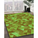 Machine Washable Transitional Dark Yellow Green Rug in a Family Room, wshpat3803grn