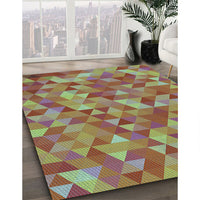 Patterned Chestnut Red Rug, pat3803lblu