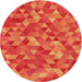 Square Patterned Neon Orange Rug, pat3803org