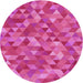 Square Patterned Deep Pink Rug, pat3803pur