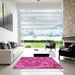 Machine Washable Transitional Deep Pink Rug in a Kitchen, wshpat3803pur