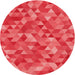 Square Patterned Red Rug, pat3803rd