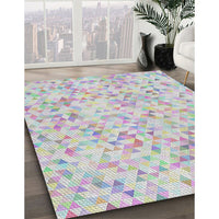 Patterned Lavender Purple Modern Rug, pat3804