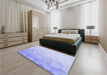 Patterned Sky Blue Rug in a Bedroom, pat3805blu