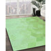 Machine Washable Transitional Green Rug in a Family Room, wshpat3805grn