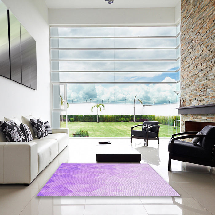 Square Patterned Purple Rug in a Living Room, pat3805pur