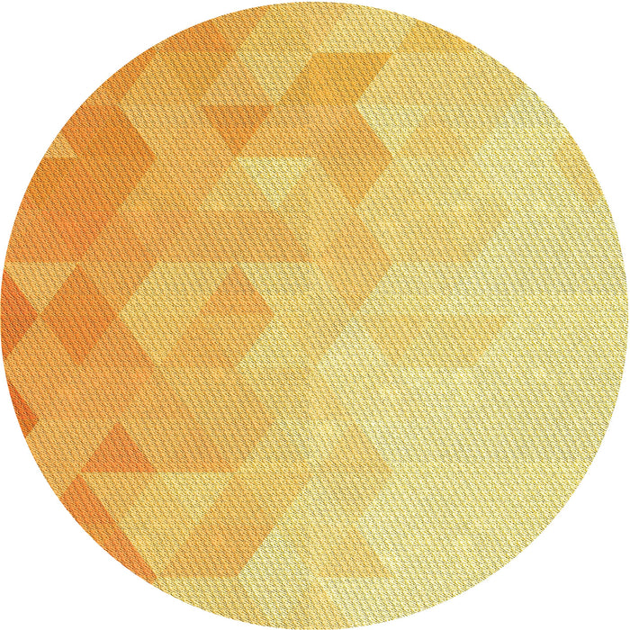 Square Patterned Chrome Gold Yellow Rug, pat3805yw