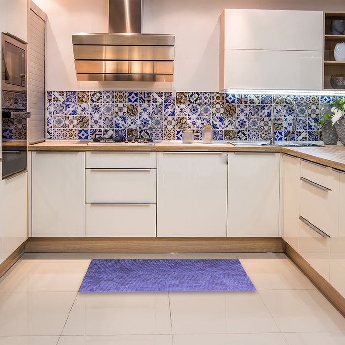 Patterned Amethyst Purple Rug in a Kitchen, pat3806blu