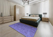 Patterned Amethyst Purple Rug in a Bedroom, pat3806blu