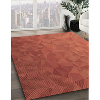 Patterned Bright Orange Rug, pat3806brn
