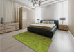 Patterned Pistachio Green Rug in a Bedroom, pat3806grn