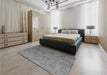 Patterned Ash Gray Rug in a Bedroom, pat3806gry