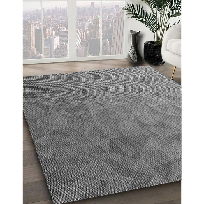 Patterned Ash Gray Rug in Family Room, pat3806gry