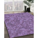 Machine Washable Transitional French Lilac Purple Rug in a Family Room, wshpat3807blu