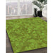 Machine Washable Transitional Green Rug in a Family Room, wshpat3807grn